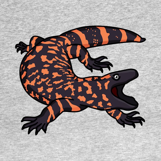 Hungry gila monster lizard cartoon illustration by Cartoons of fun